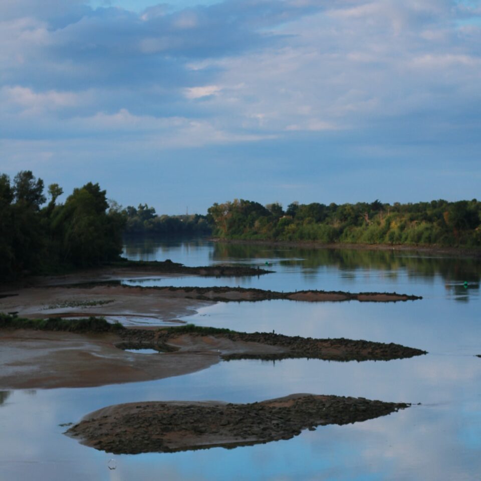 la loire (vue du pont de mauves /loire
